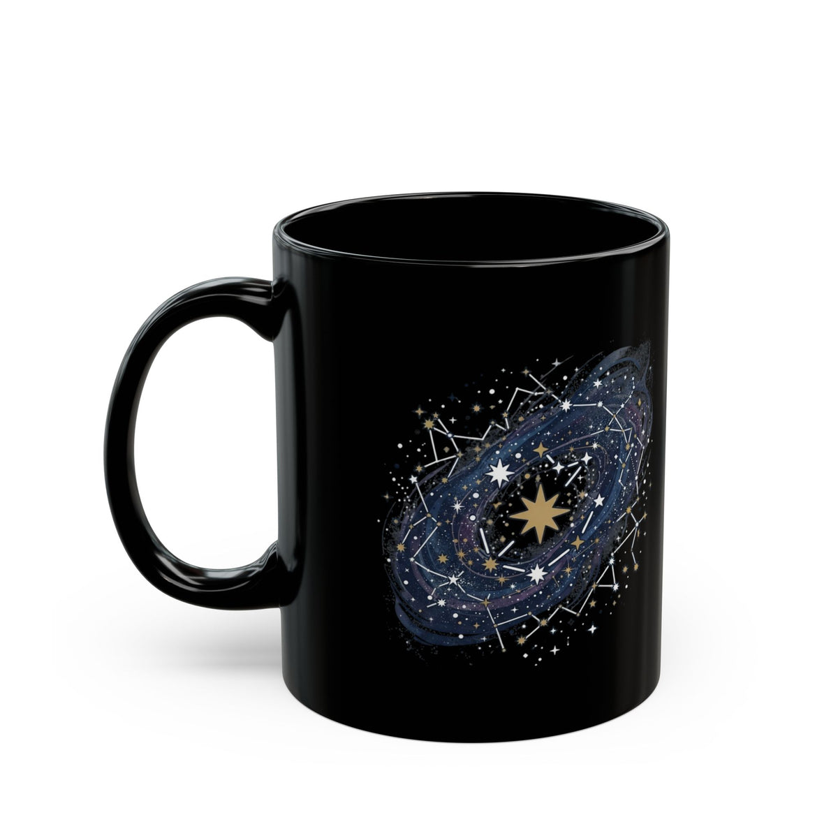 "Constellation Map (Dark Sky)" Black Ceramic Mug