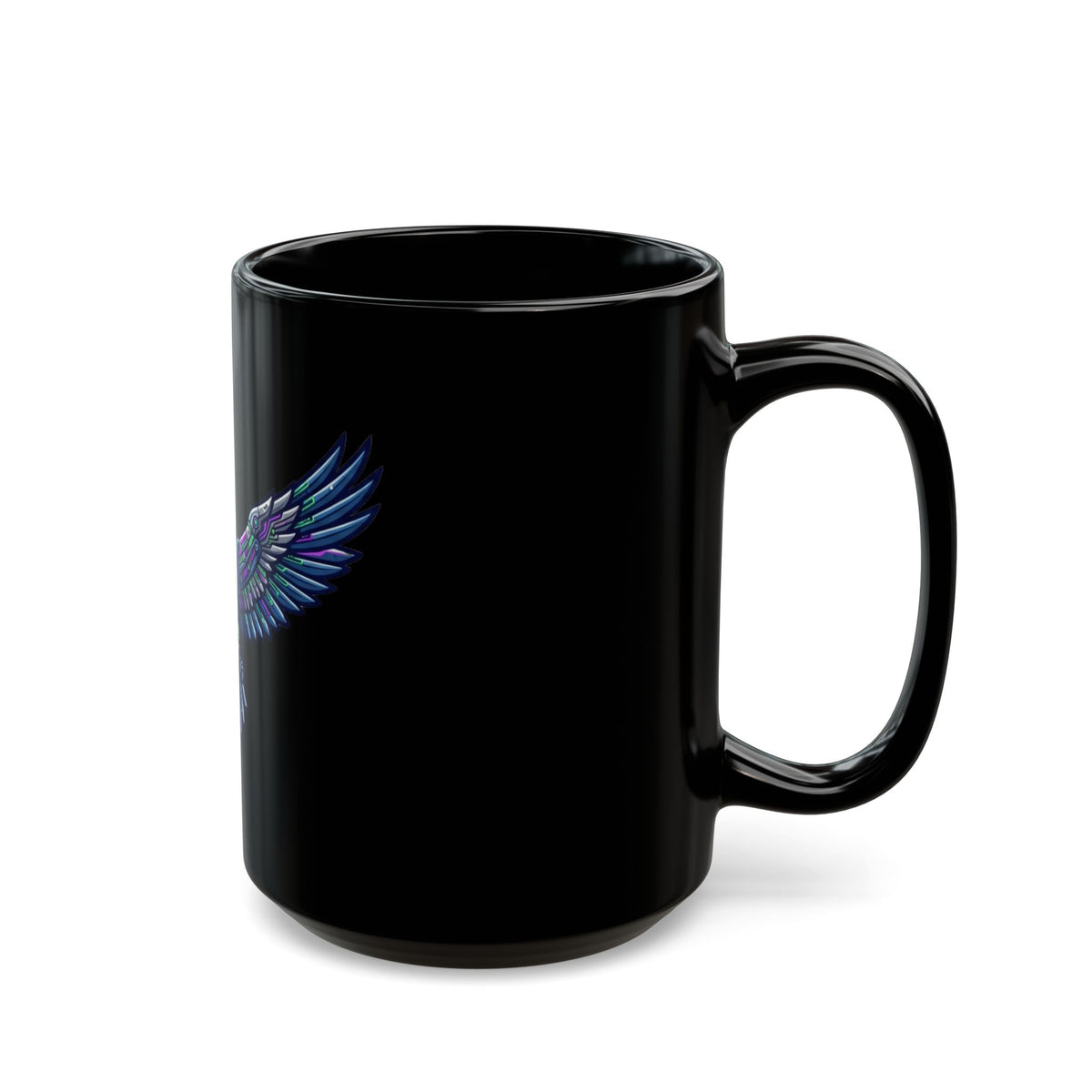 "Cyber Falcon" Black Ceramic Mug