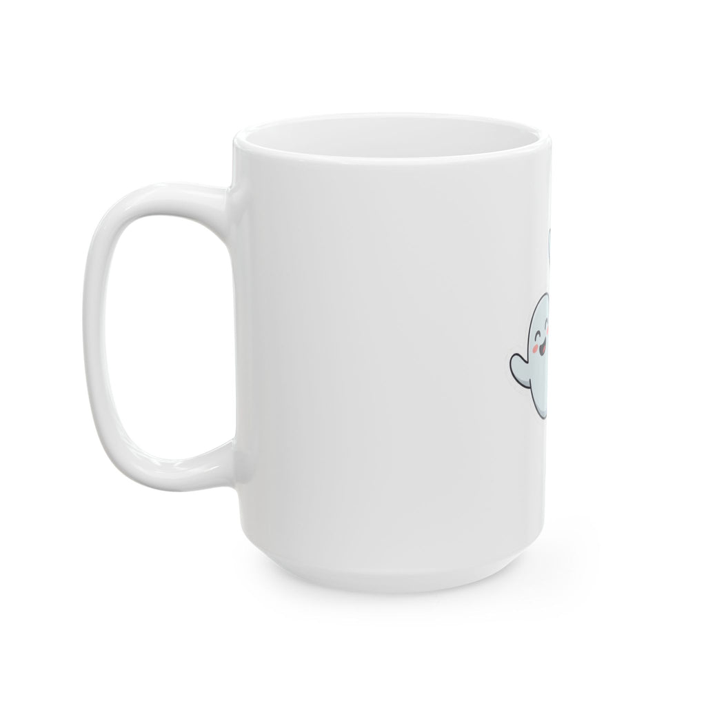 "Ghosts" White Ceramic Mug