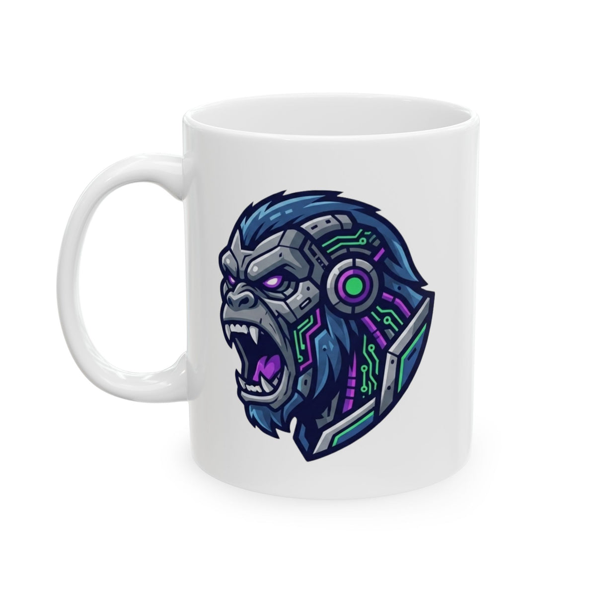 "Cyber Chimp" White Ceramic Mug — Graphic