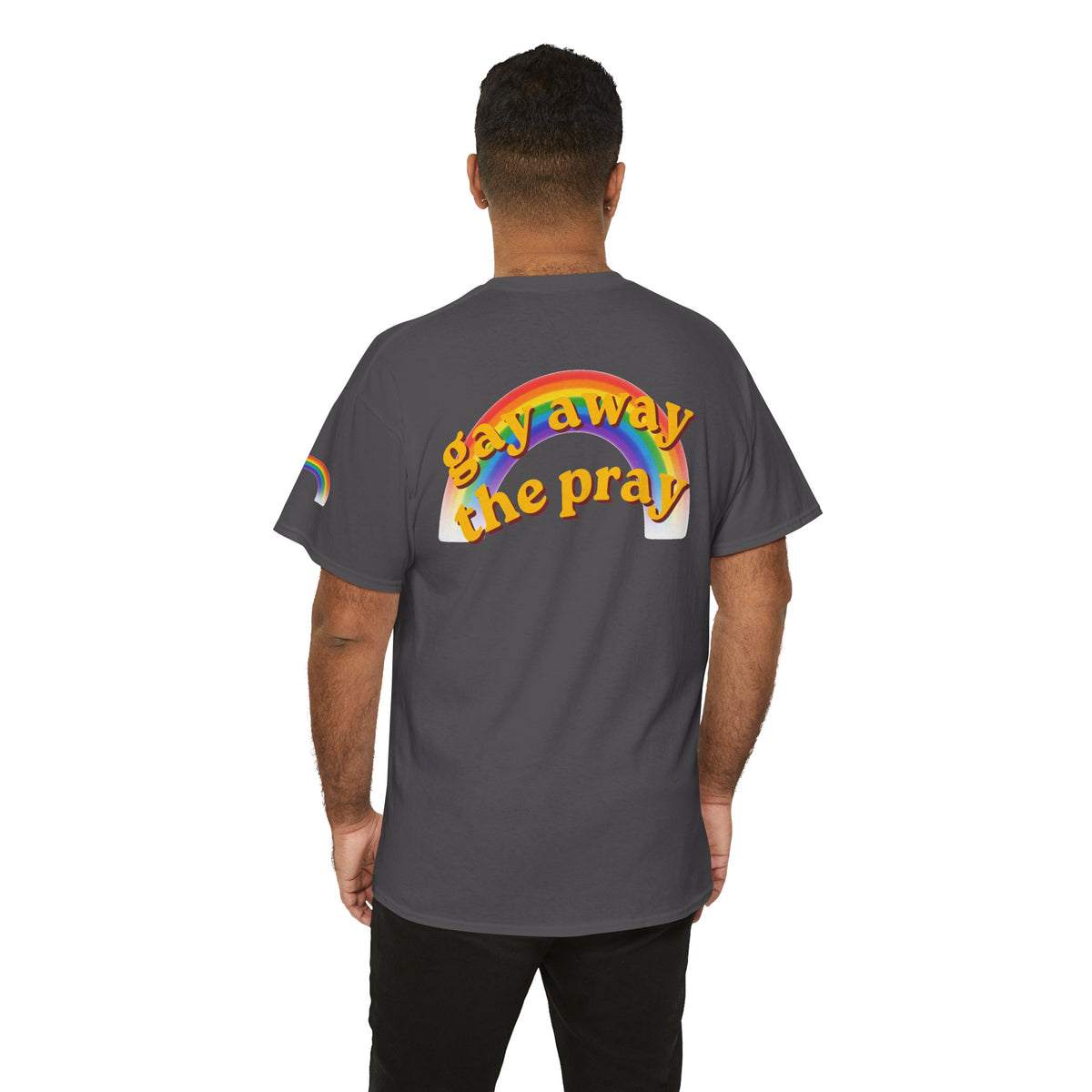 Color: Charcoal | Gay Away the Pray Premium Graphic Tee