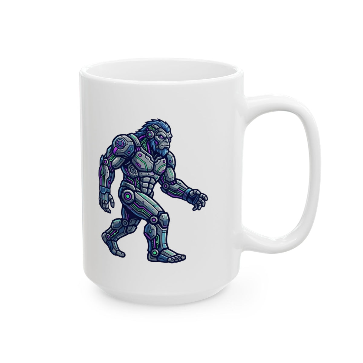 "Cyber Bigfoot" White Ceramic Mug