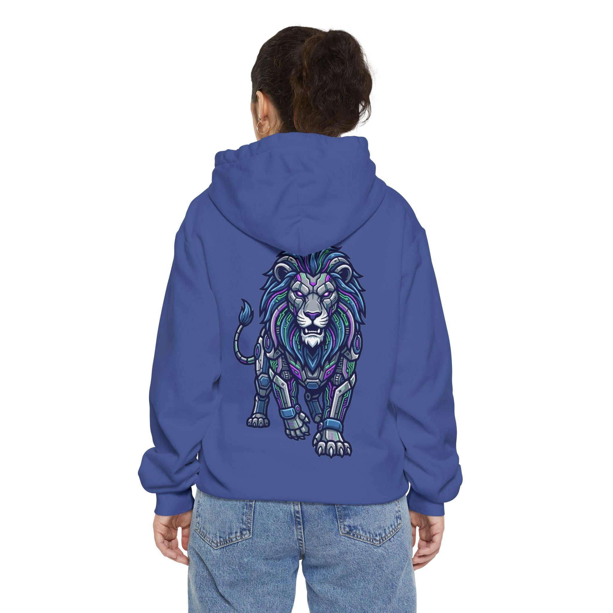 "Cyber Lion" Garment-Dyed Hoodie