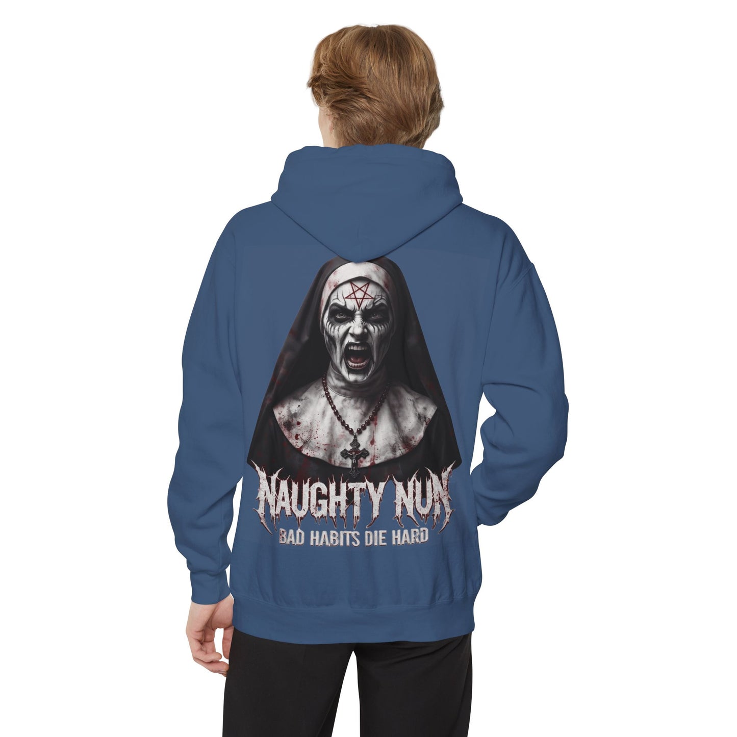 "Naughty Nun" Garment-Dyed Hoodie