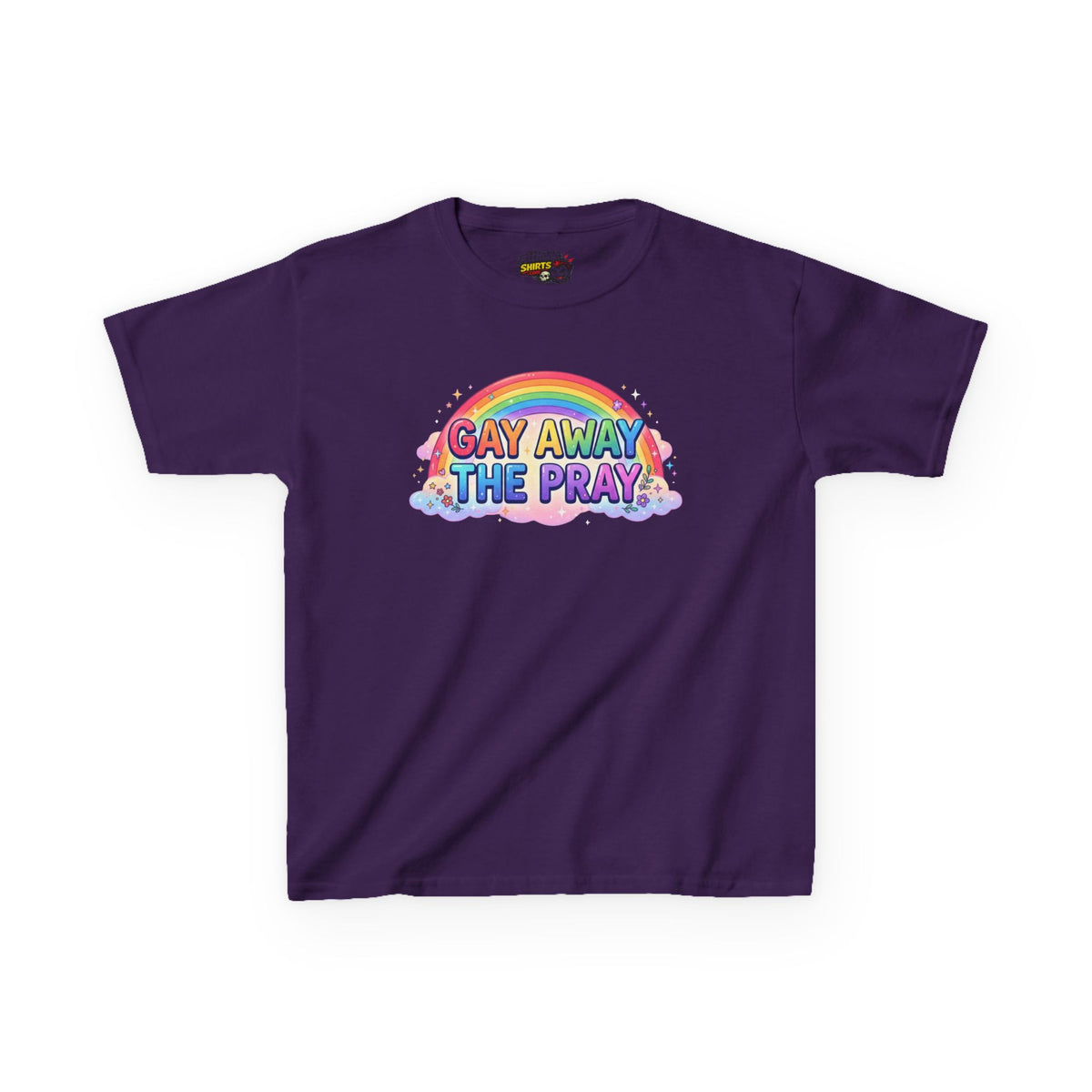 Color: Purple | Gay Away The Pray Kids Tee