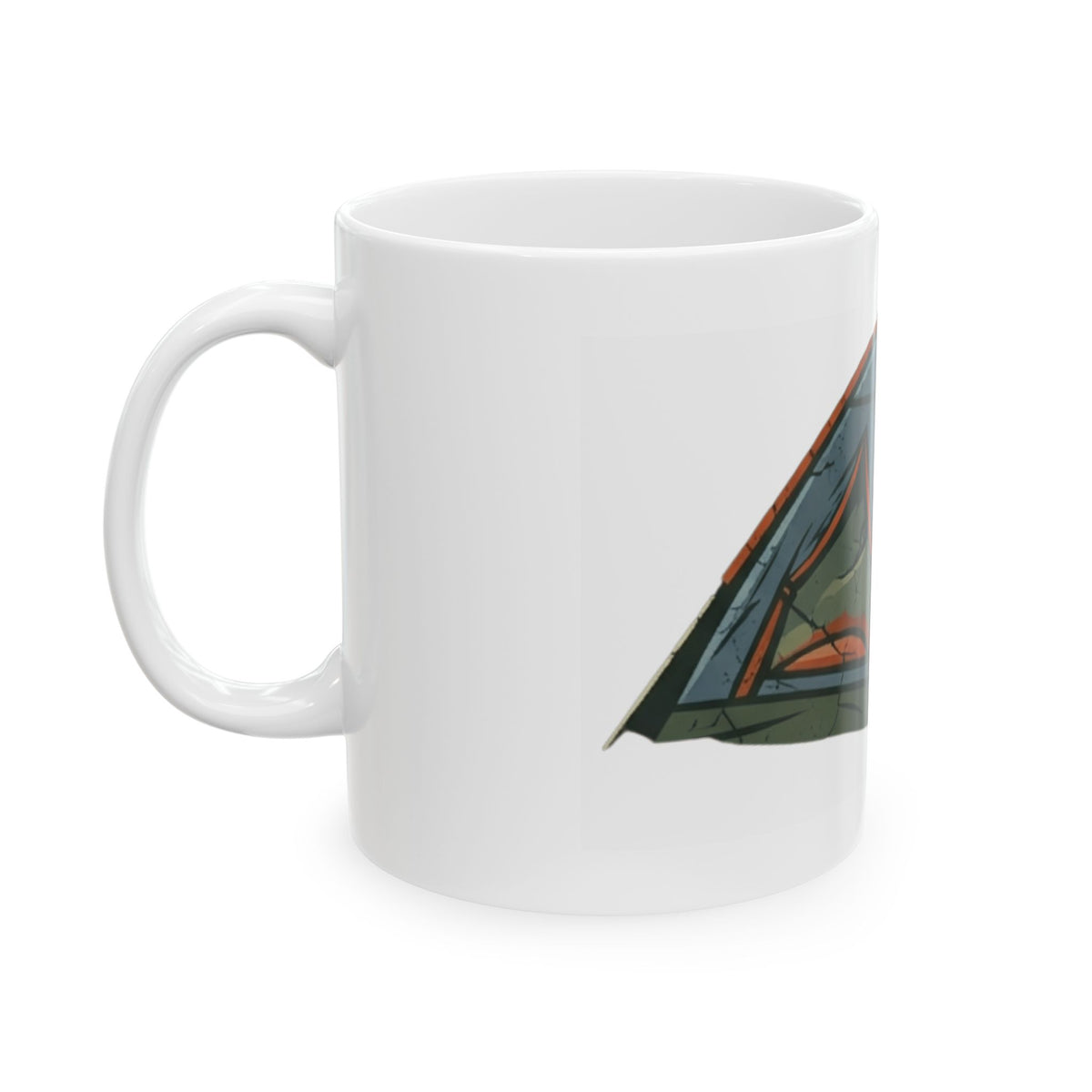 "Pitching A Tent Is My Only Cardio" White Ceramic Mug — Graphic