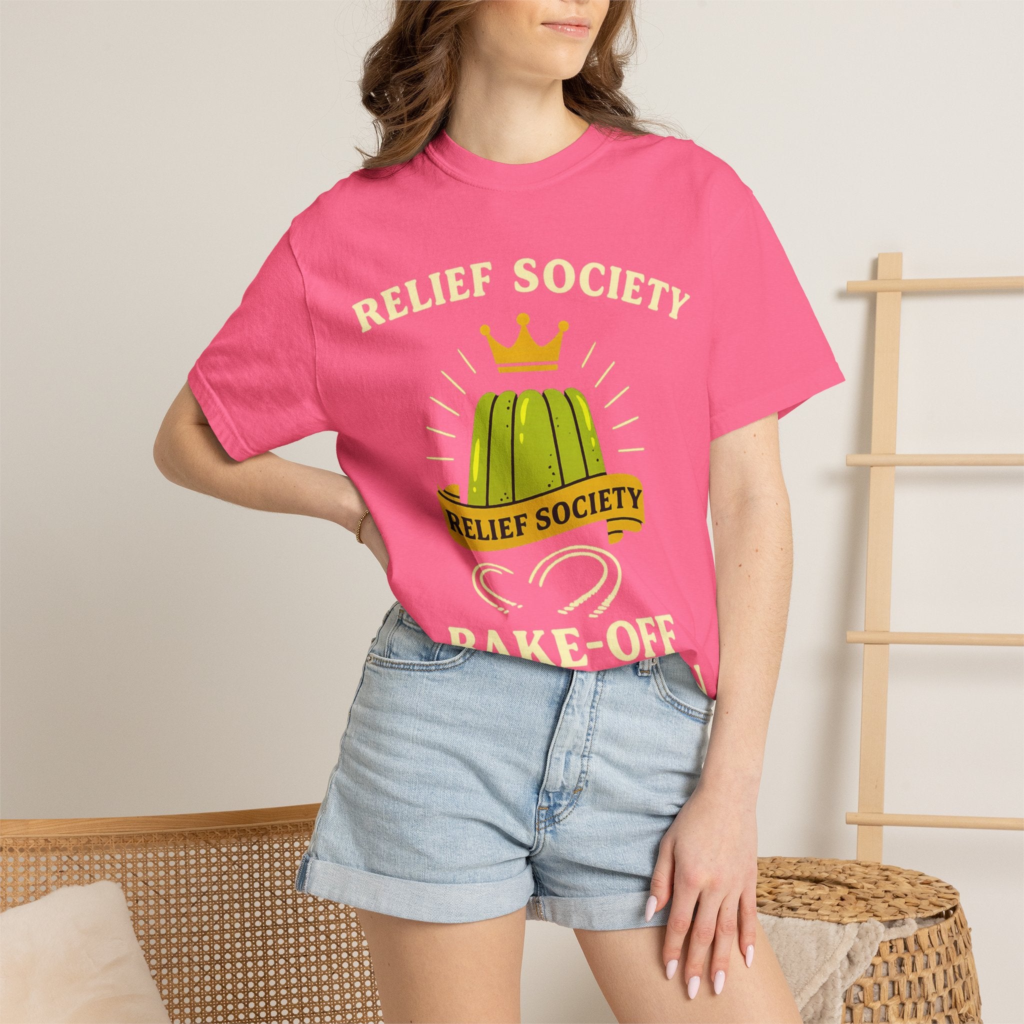 "Relief Society Bake-Off Champion" Unisex Garment-Dyed T-shirt