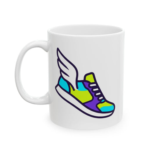 "Gas Prices Made Me a Marathon Runner" White Ceramic Mug — Graphic