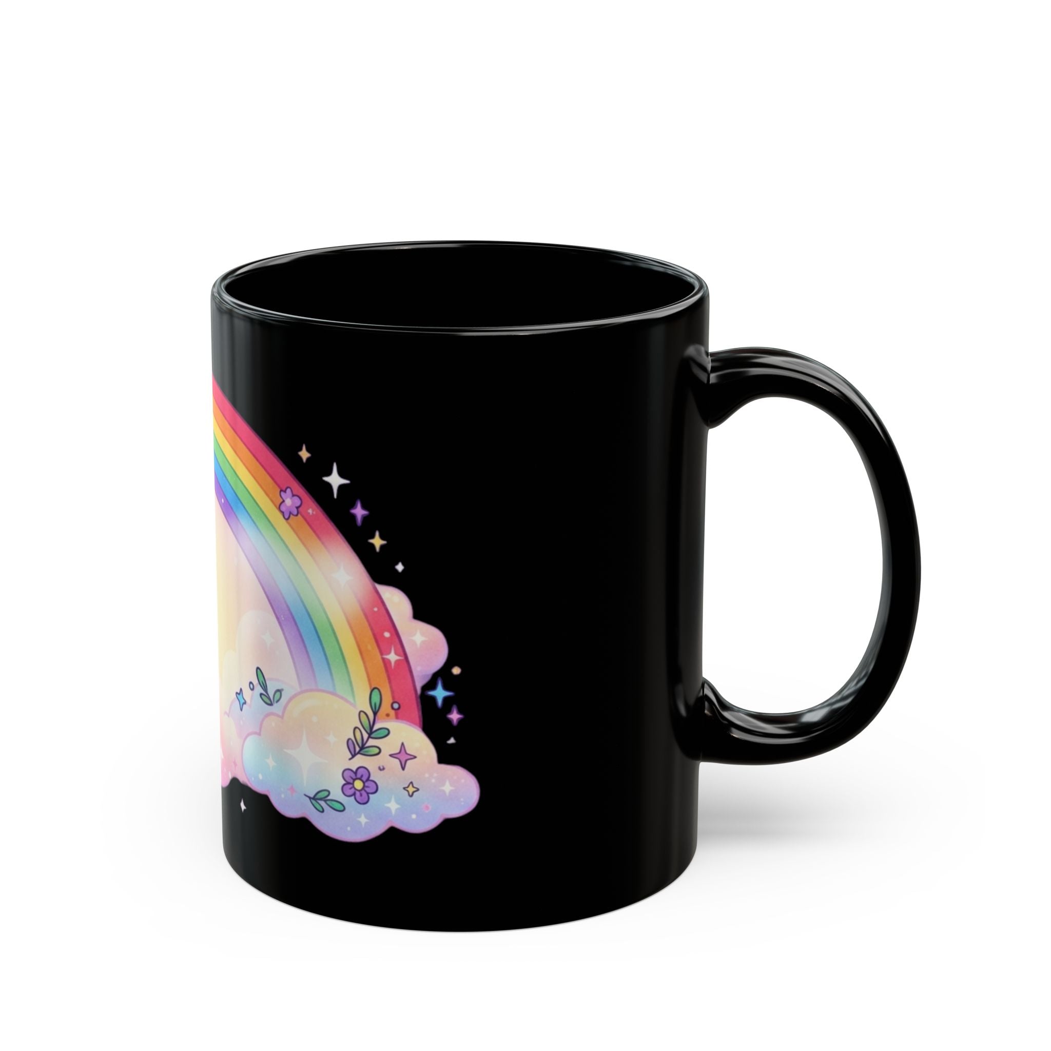 "Gay Away The Pray" Black Ceramic Mug — Graphic
