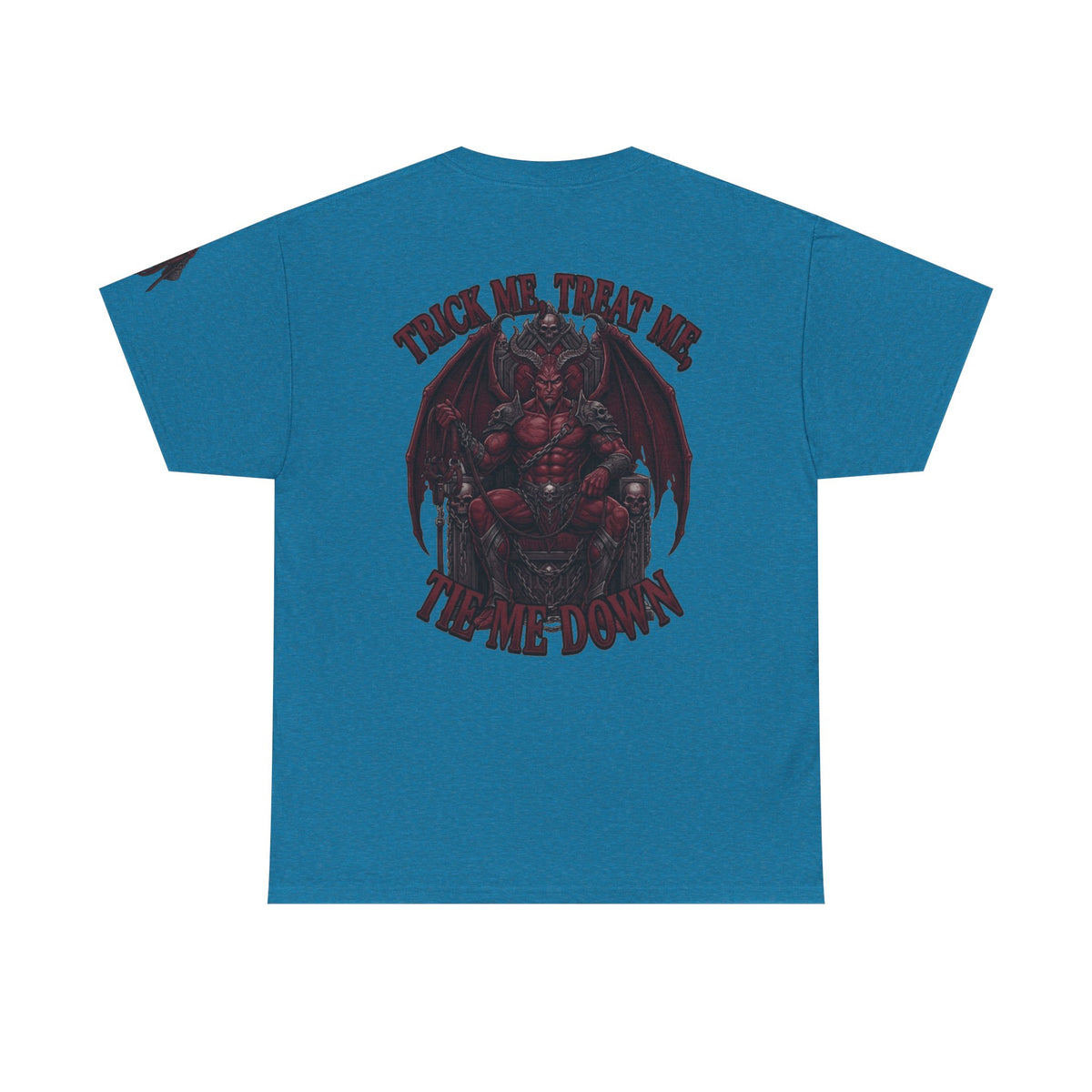 Color: Antique Sapphire | Trick Me Treat Me Tie Me Down Premium Graphic Tee