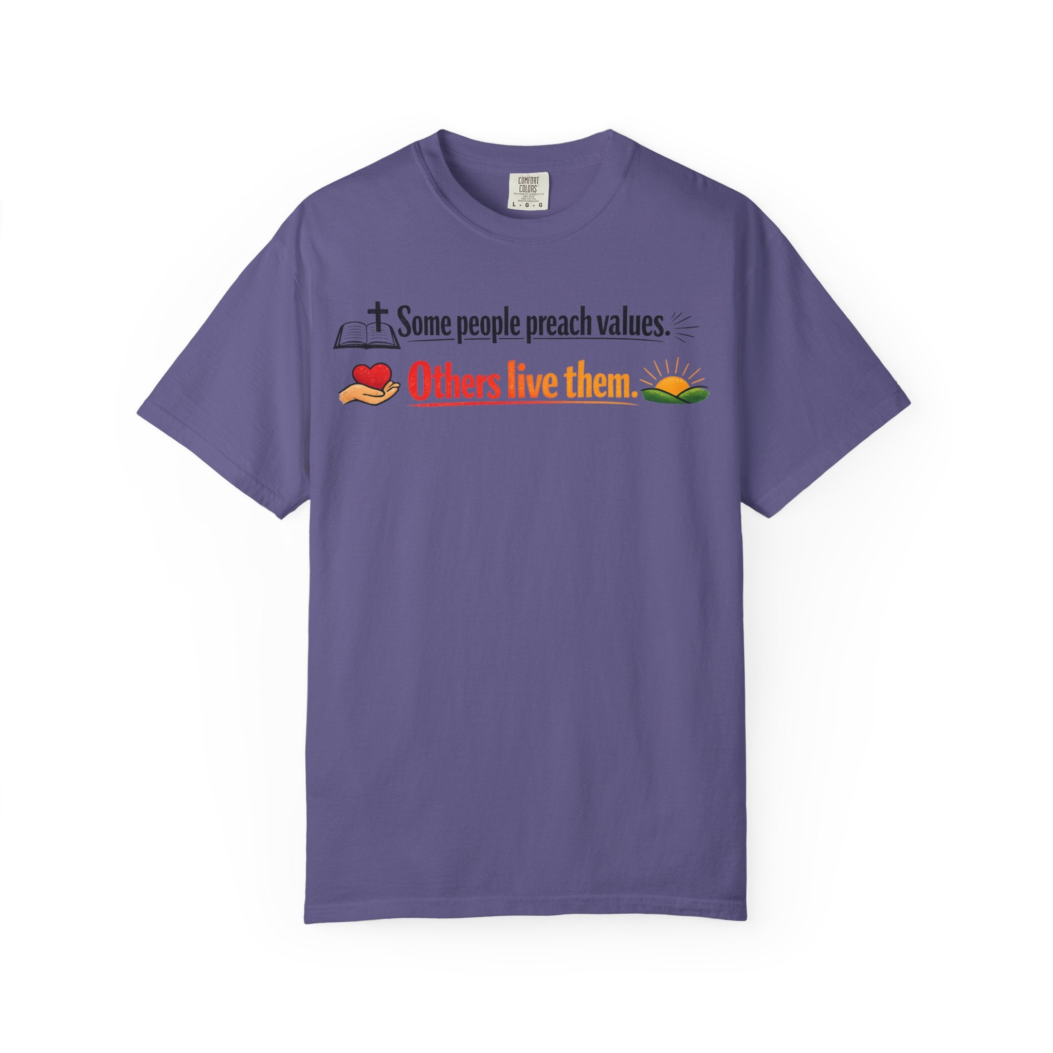 "Actions Over Sermons" Unisex Garment-Dyed T-shirt