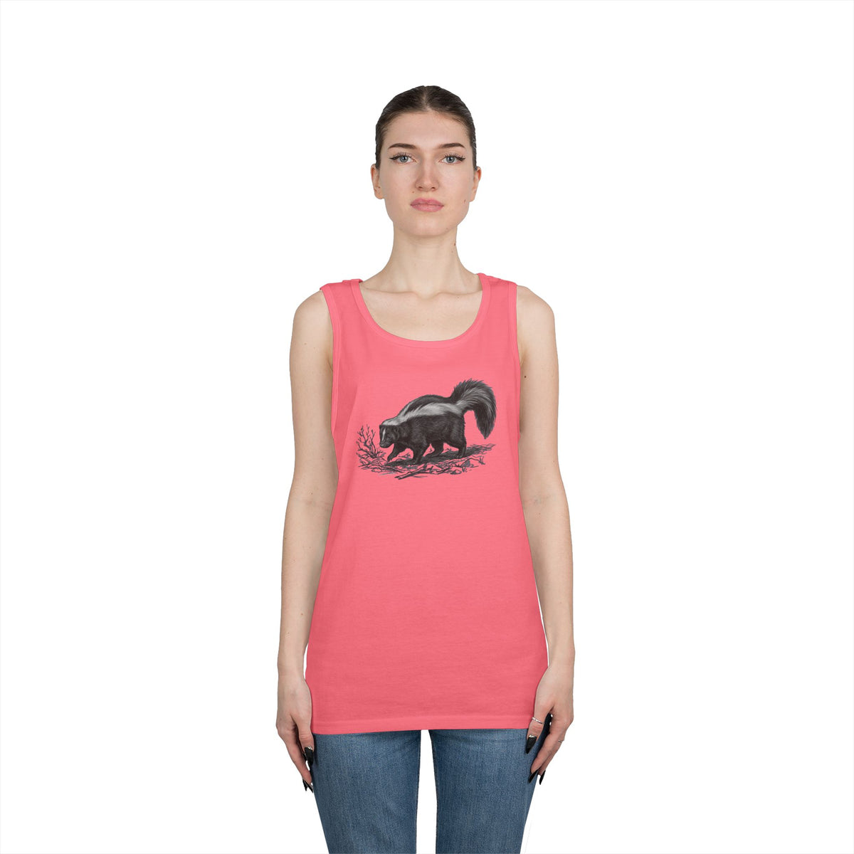 "Pencil Sketch Art Skunk" Tank Top