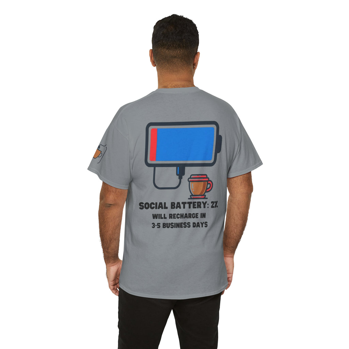 Color: Gravel | Social Battery Premium Graphic Tee
