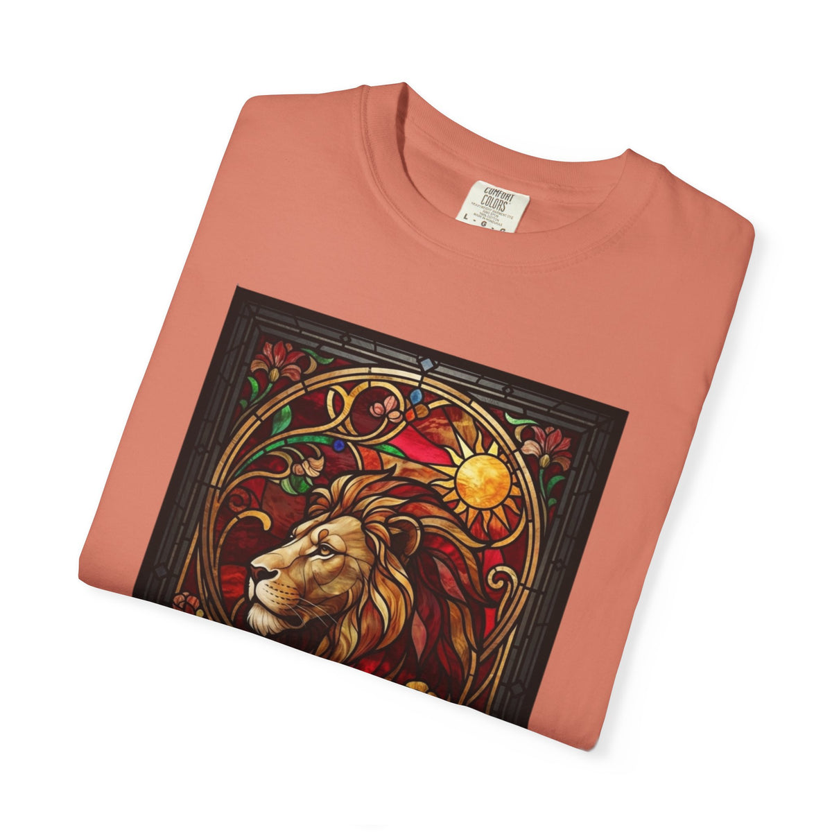 "Stained Glass Sign LEO" Unisex Garment-Dyed Tee