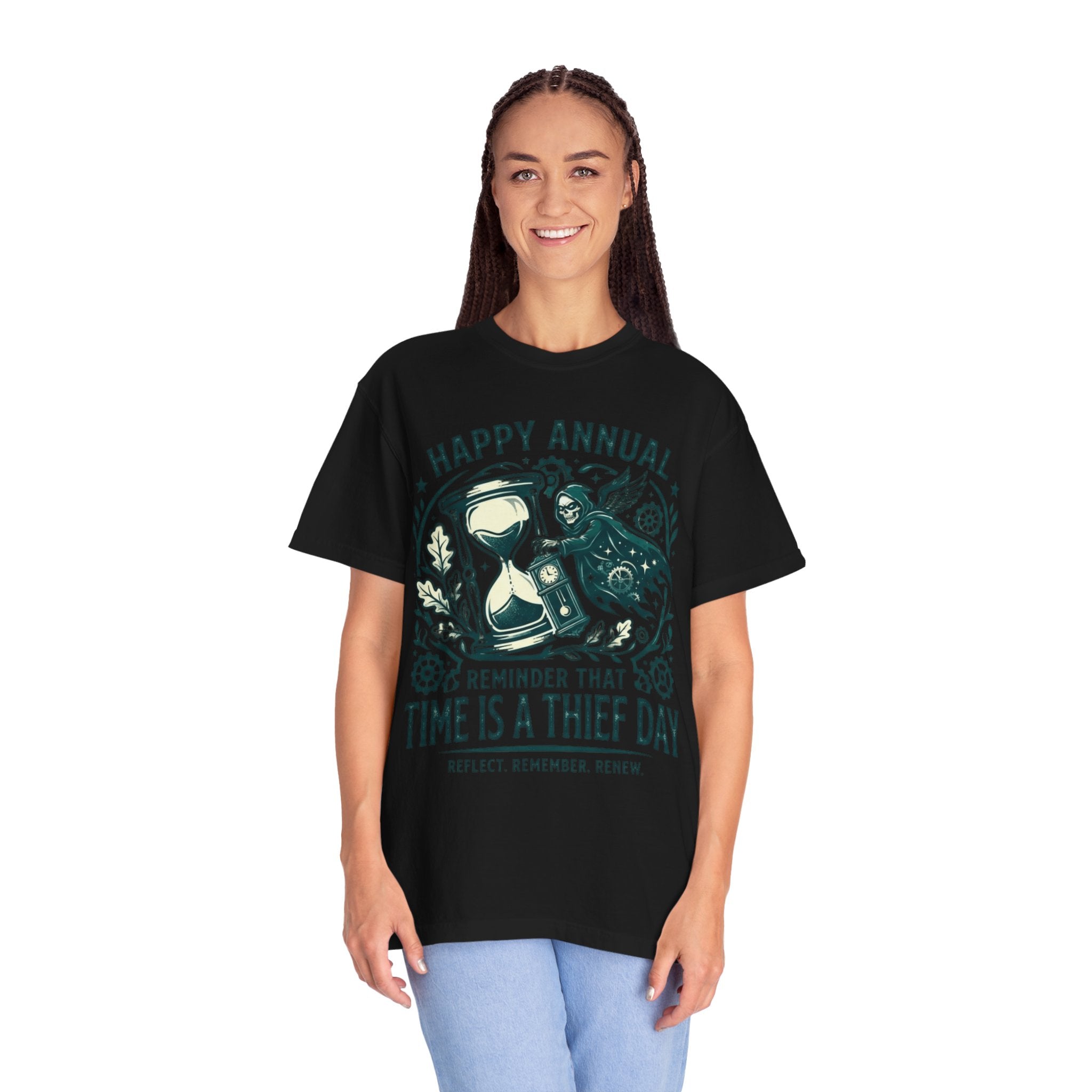 "Time Is A Thief Day" Unisex Garment-Dyed Tee