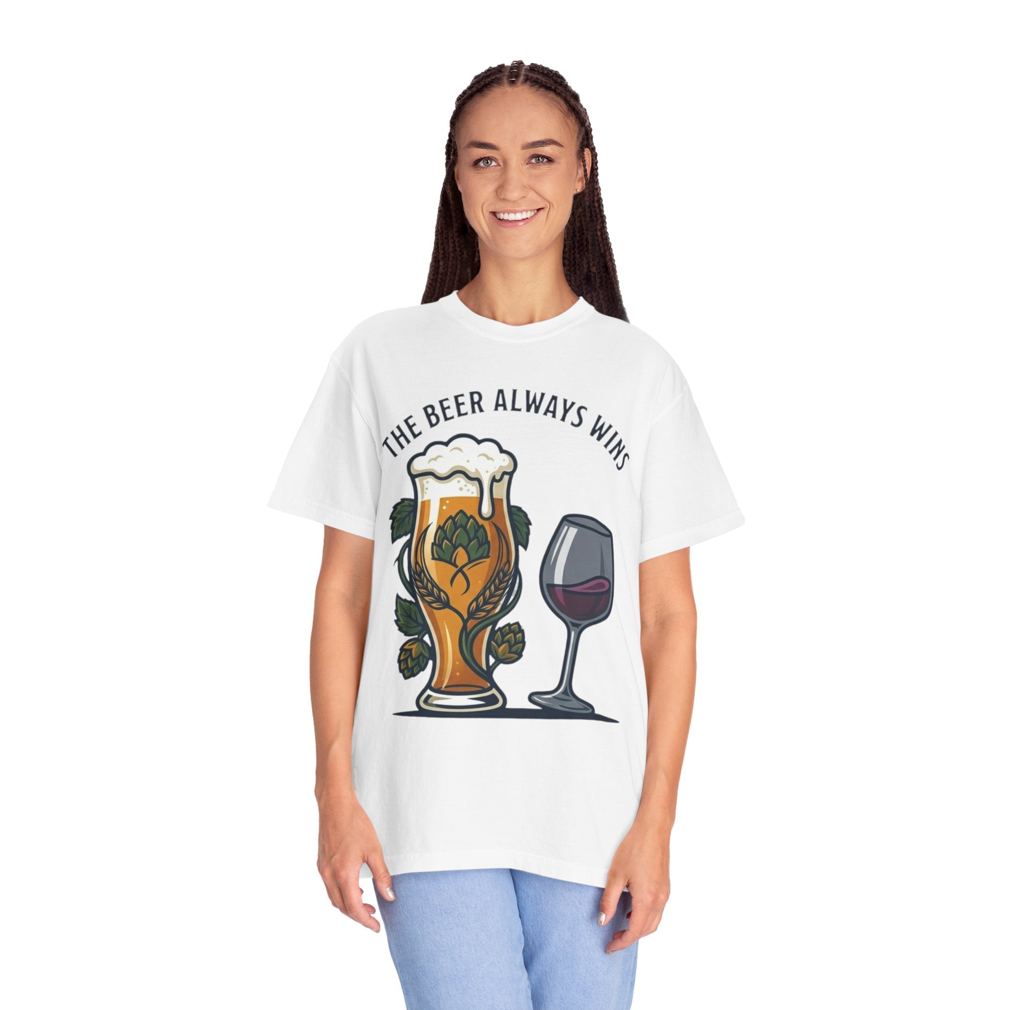 "The Beer Always Wins" Unisex Garment-Dyed Tee