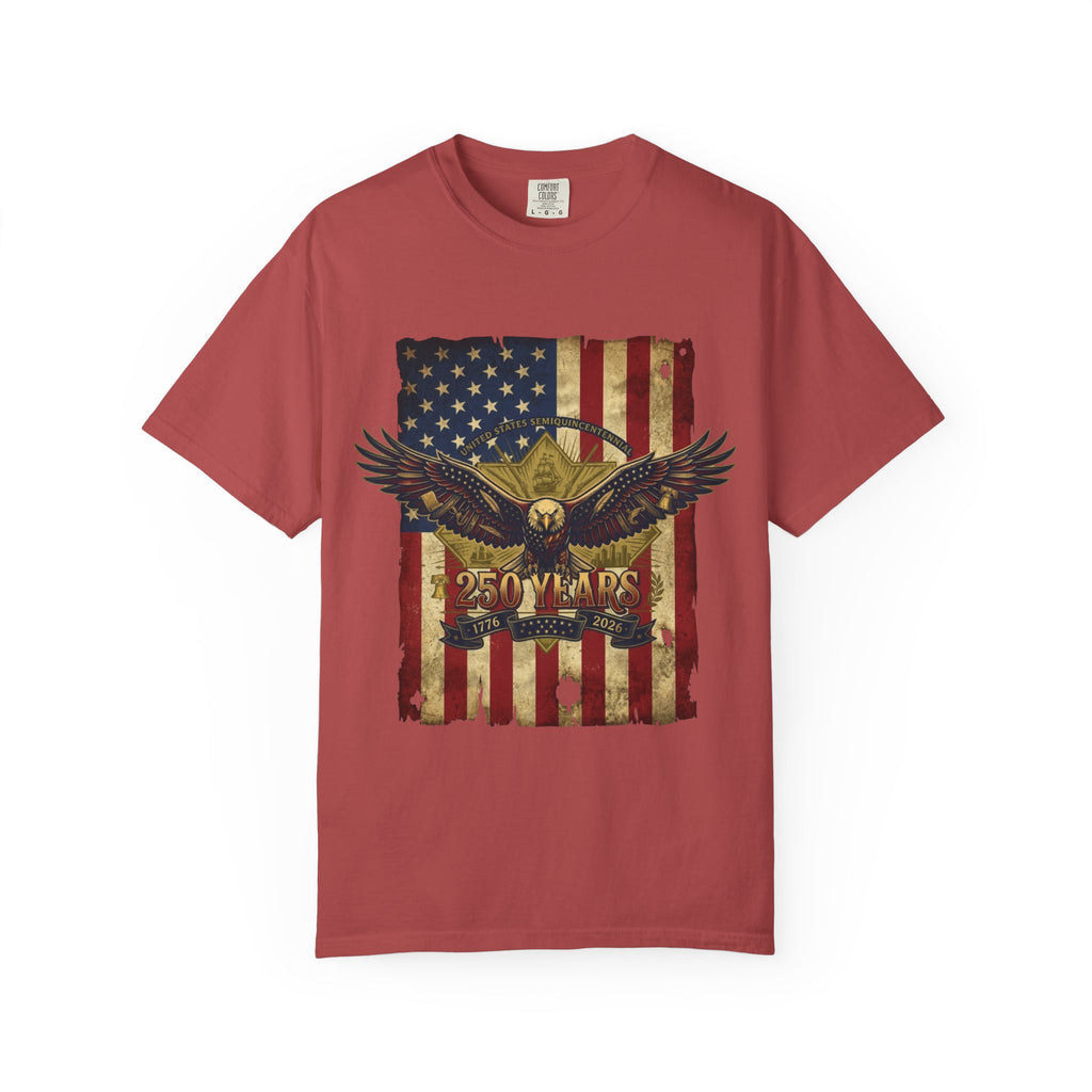 "Eagle and Flag 250 Years" Unisex Garment-Dyed Tee