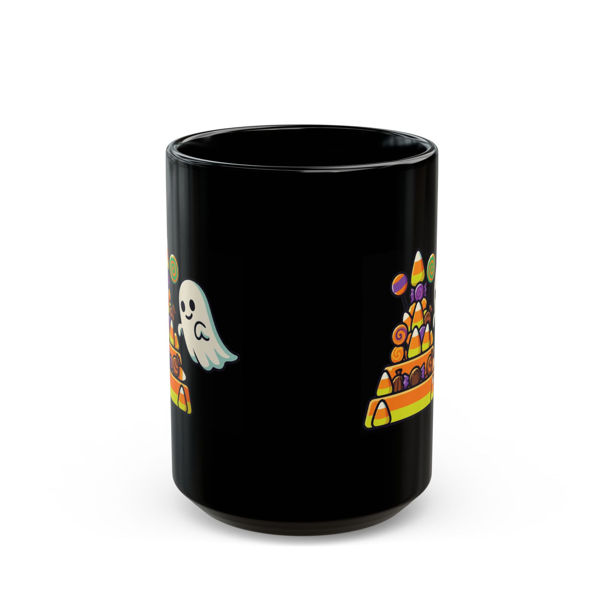"Worship Candy" Black Ceramic Mug — Graphic