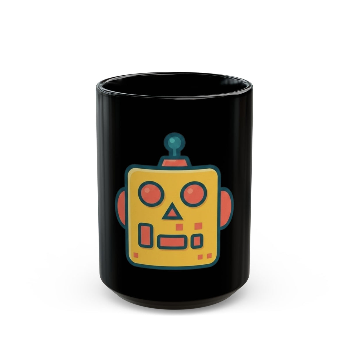 "Toy Robot" Black Ceramic Mug — Graphic