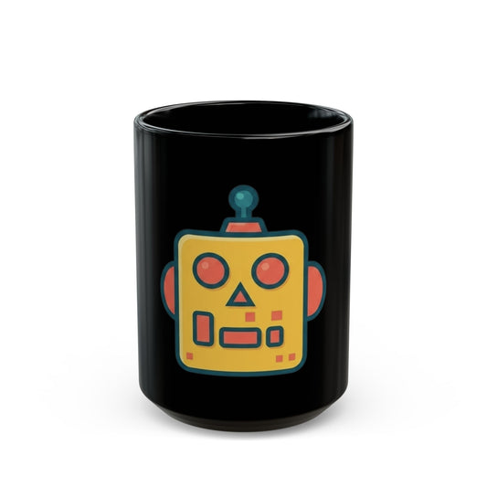 "Toy Robot" Black Ceramic Mug — Graphic