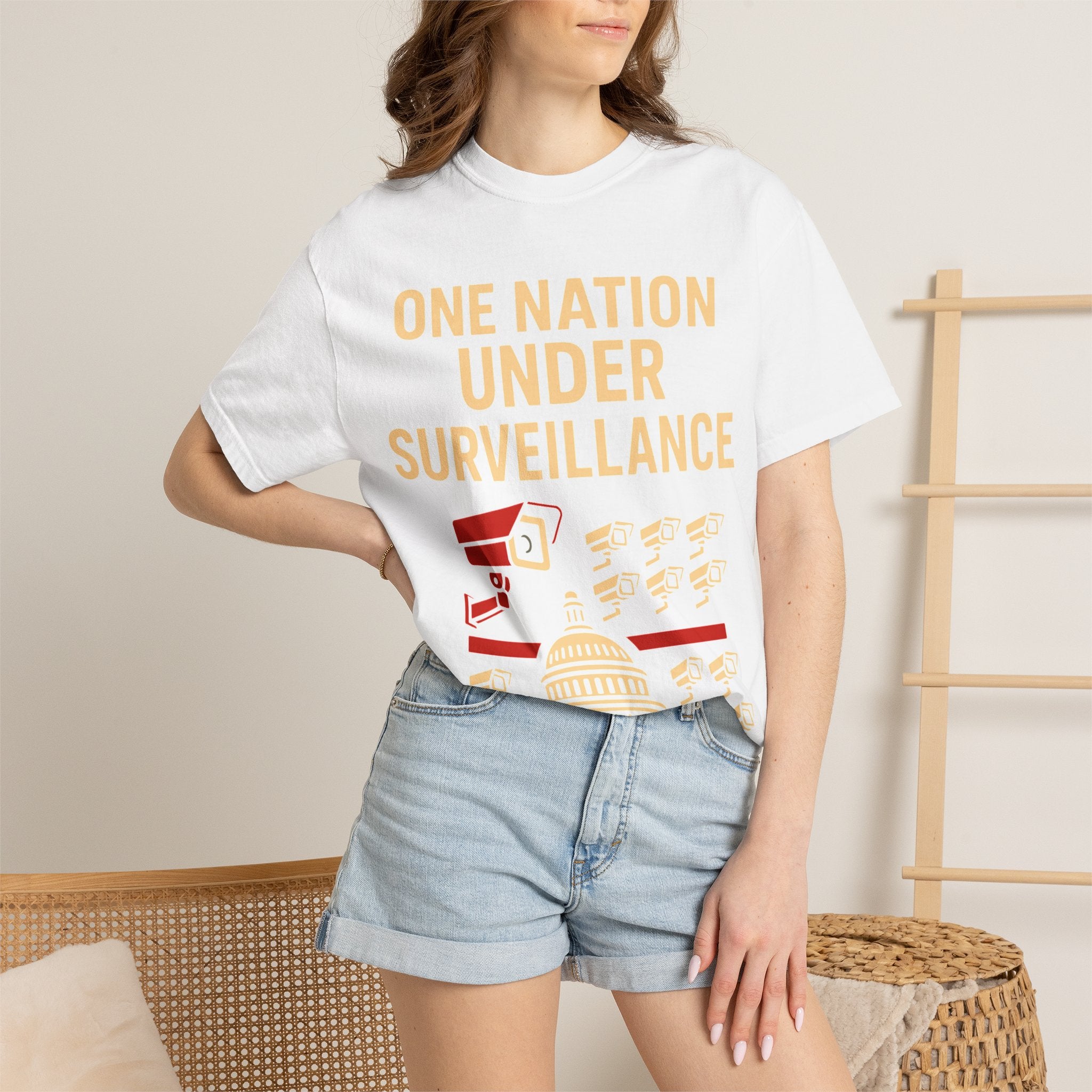 "One Nation Under Surveillance T-Shirt" Unisex Garment-Dyed T-shirt