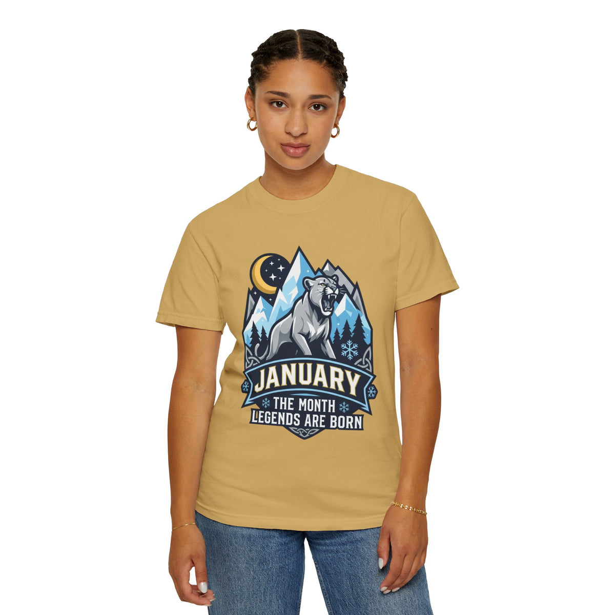 Color: Mustard | January Legend Unisex Garment-Dyed Tee