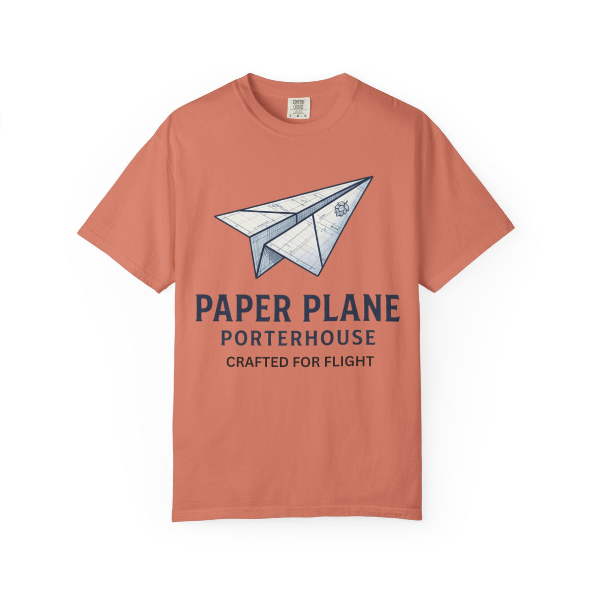 Color: Terracotta | Paper Plane Porterhouse Unisex Garment-Dyed Tee