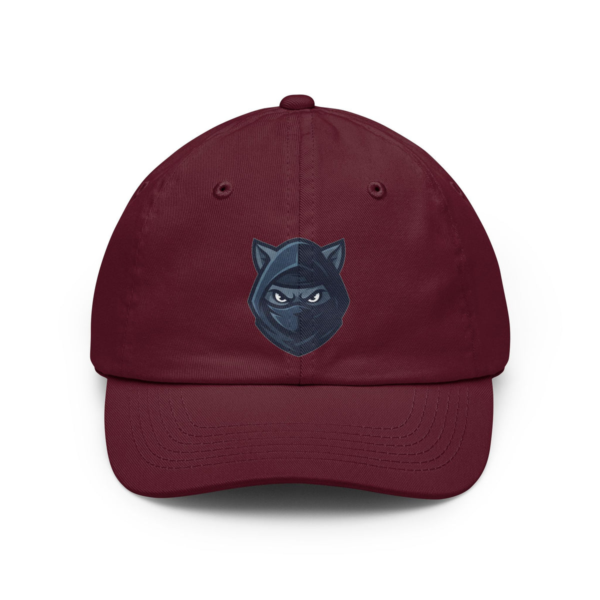 Color: Maroon | Ninja Cat Credible Dad Hat — Graphic