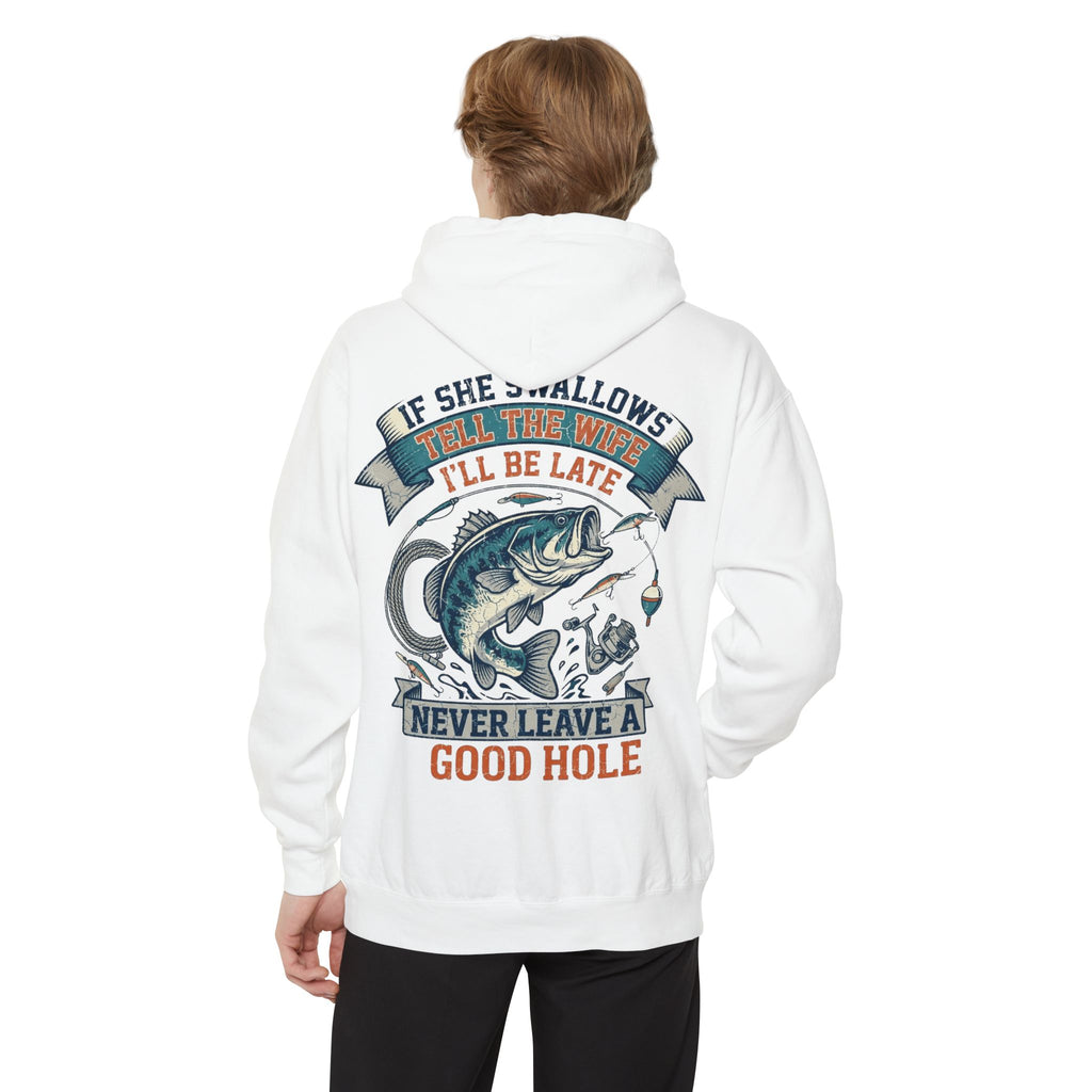 "Never Leave A Good Hole" Garment-Dyed Hoodie