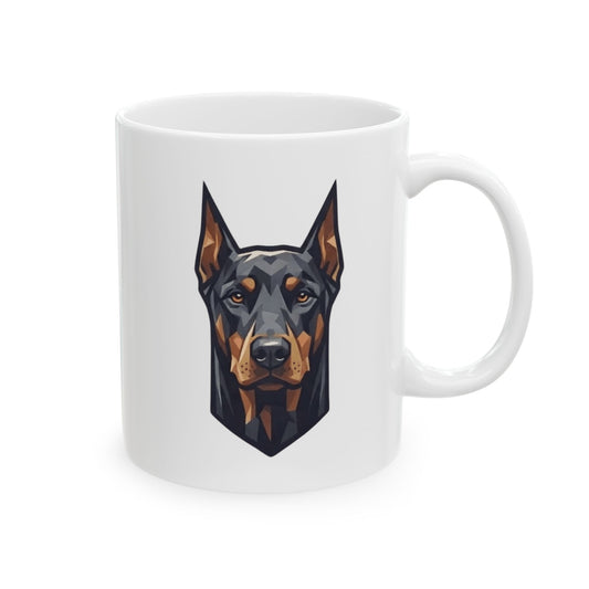 "Doberman Defender" White Ceramic Mug — Graphic