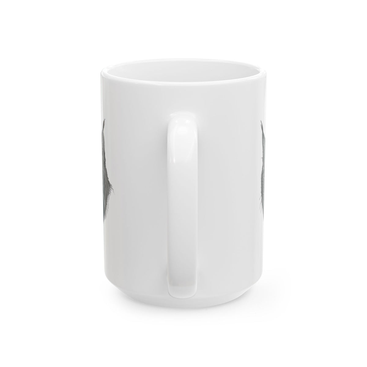 "Pencil Sketch Art Lynx" White Ceramic Mug — Graphic