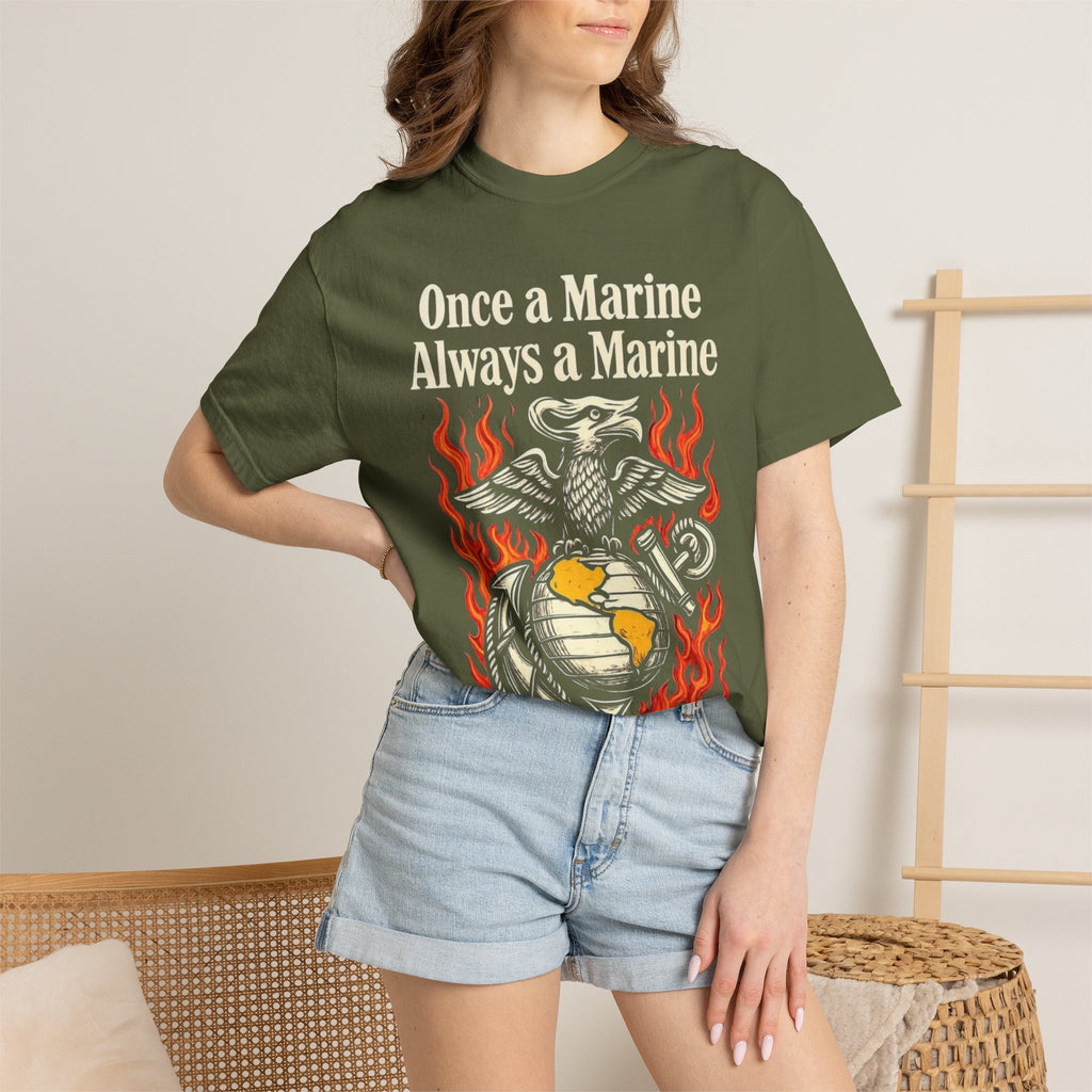 "Once a Marine, Always a Marine" Unisex Garment-Dyed T-shirt