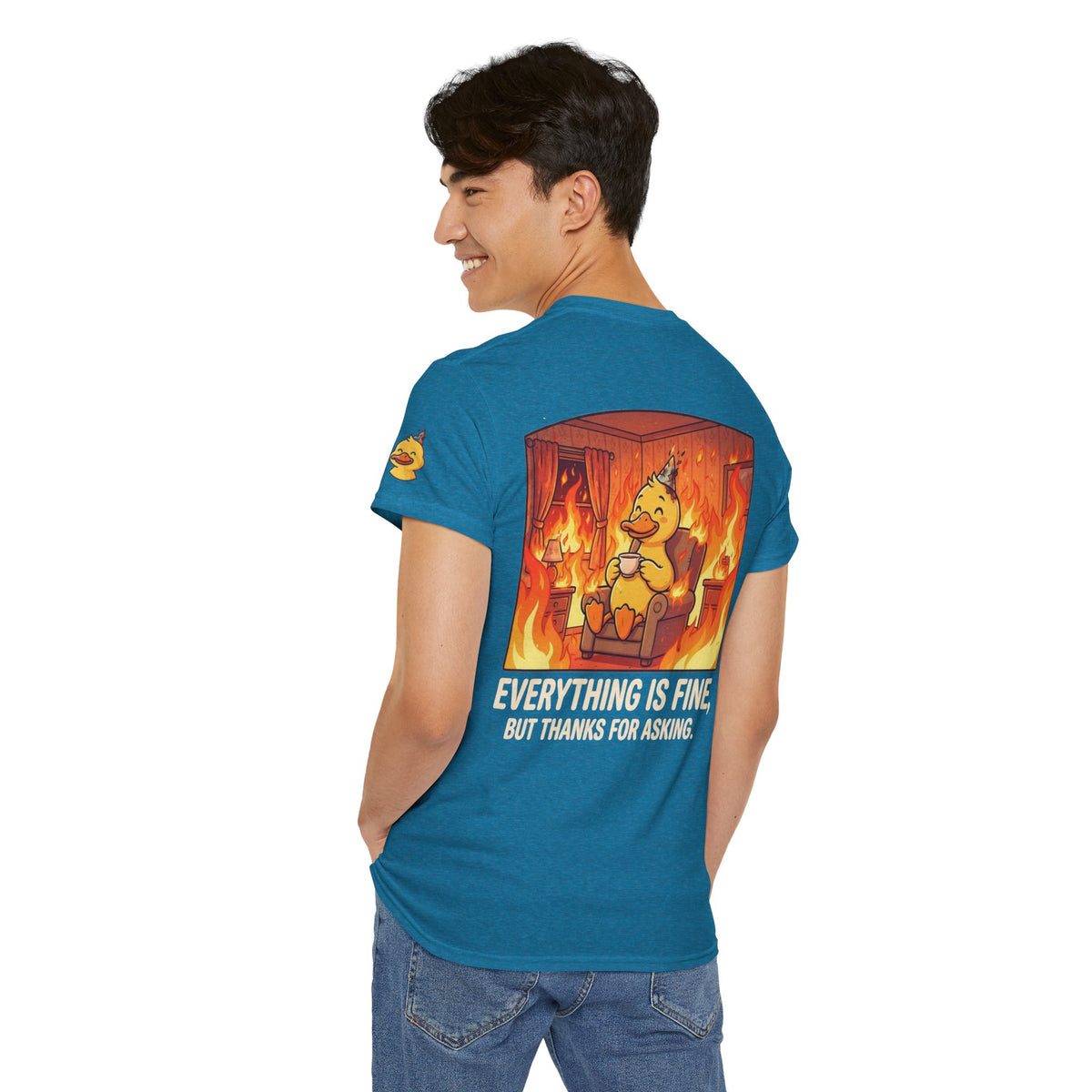 Color: Antique Sapphire | Everything Is Okay Premium Graphic Tee
