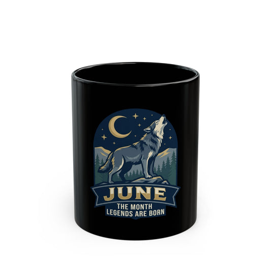 "June Legend" Black Ceramic Mug