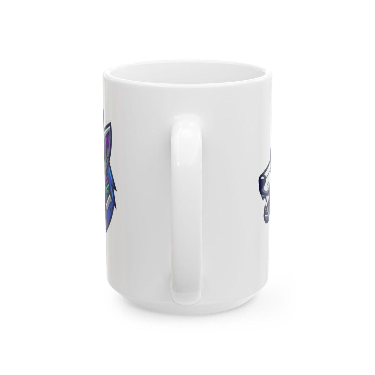 "Cyber Wolf" White Ceramic Mug — Graphic