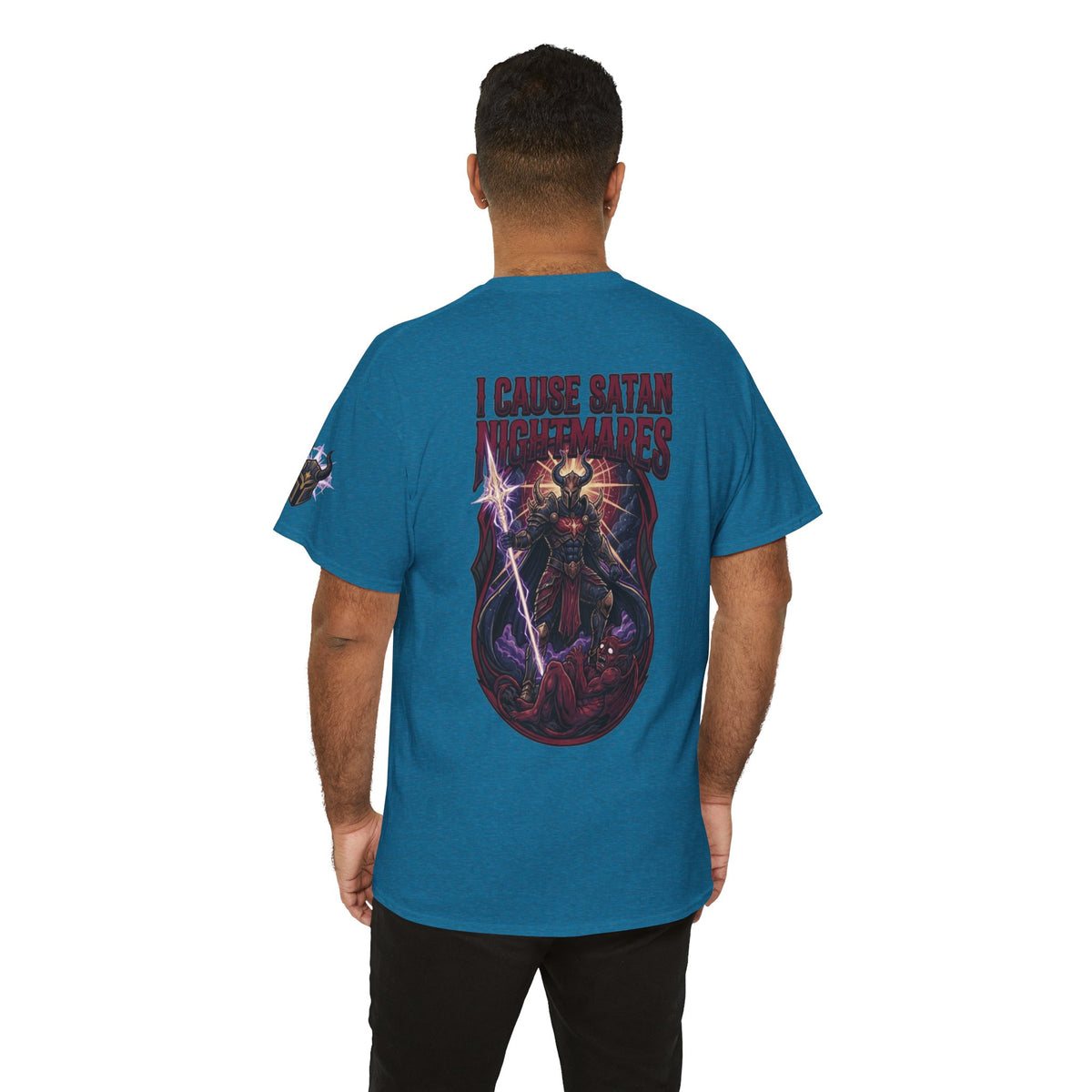 Color: Antique Sapphire | I Cause Satan Nightmares Premium Graphic Tee