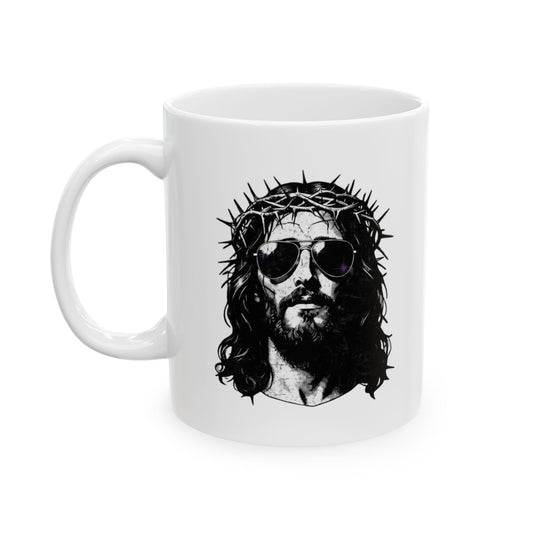 "Good Book Series - Son of A Virgin" White Ceramic Mug — Graphic