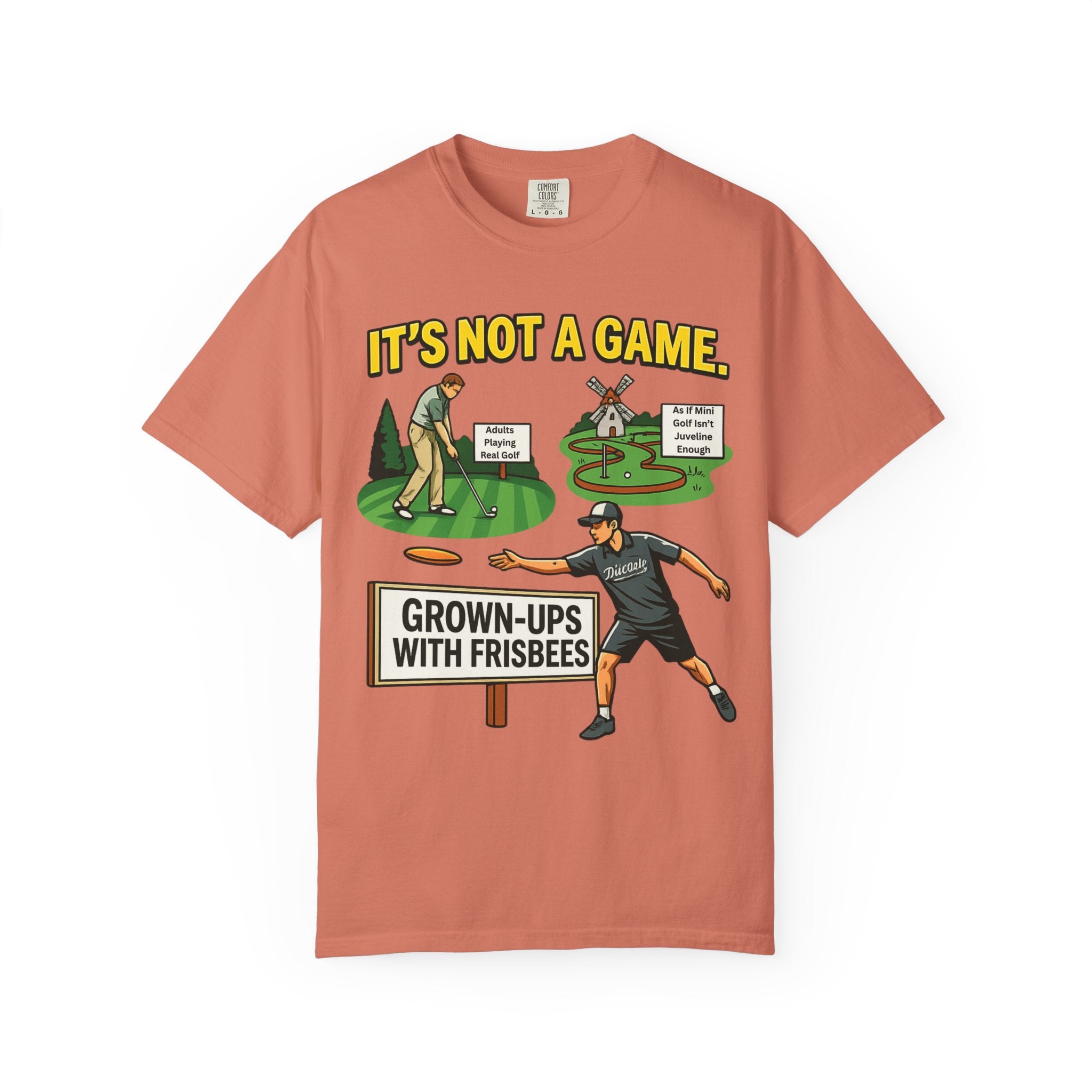 "Grown Ups With Frisbees" Unisex Garment-Dyed T-shirt