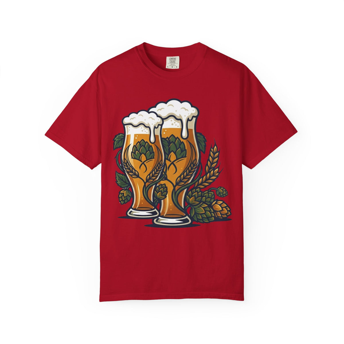 Color: Red | Beer Unisex Garment-Dyed Tee