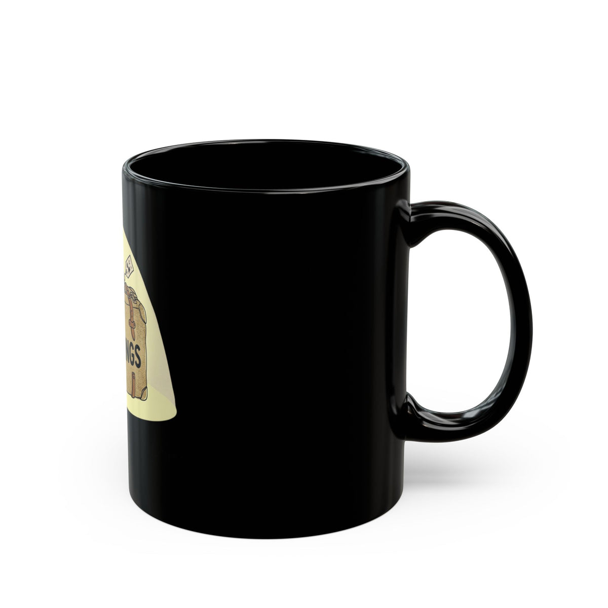 "Emotional Baggage Claim" Black Ceramic Mug — Graphic