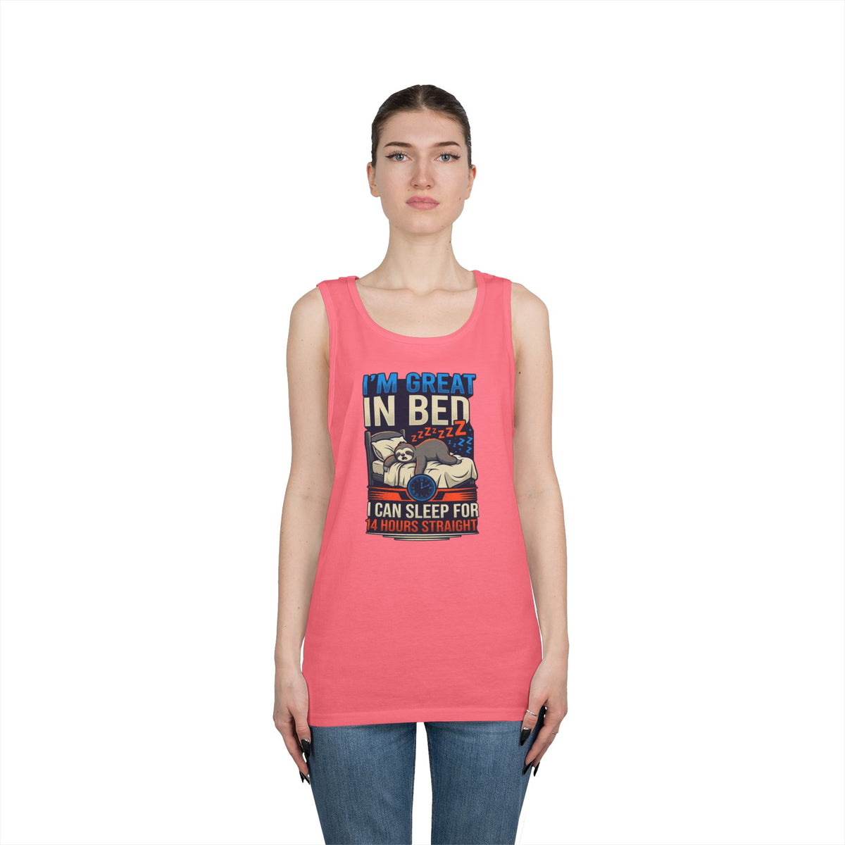 Color: Safety Pink | I'm Great In Bed Tank Top