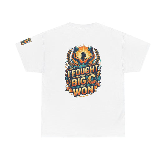 Color: White | I Fought The Big C and Won Premium Graphic Tee