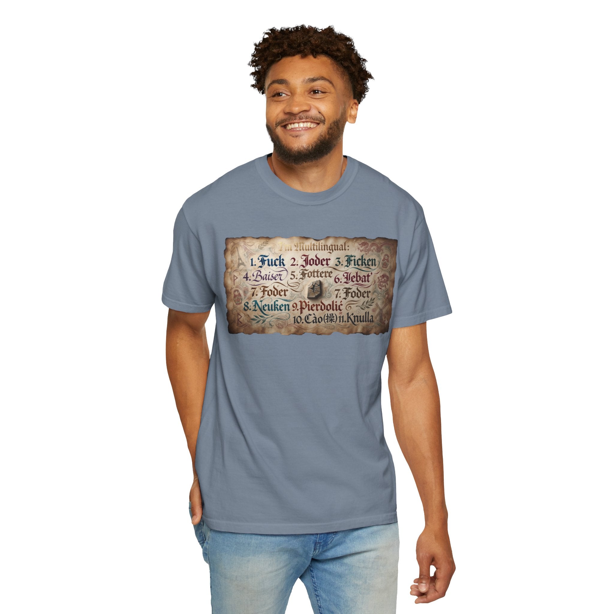 "Multilingual" Unisex Garment-Dyed Tee