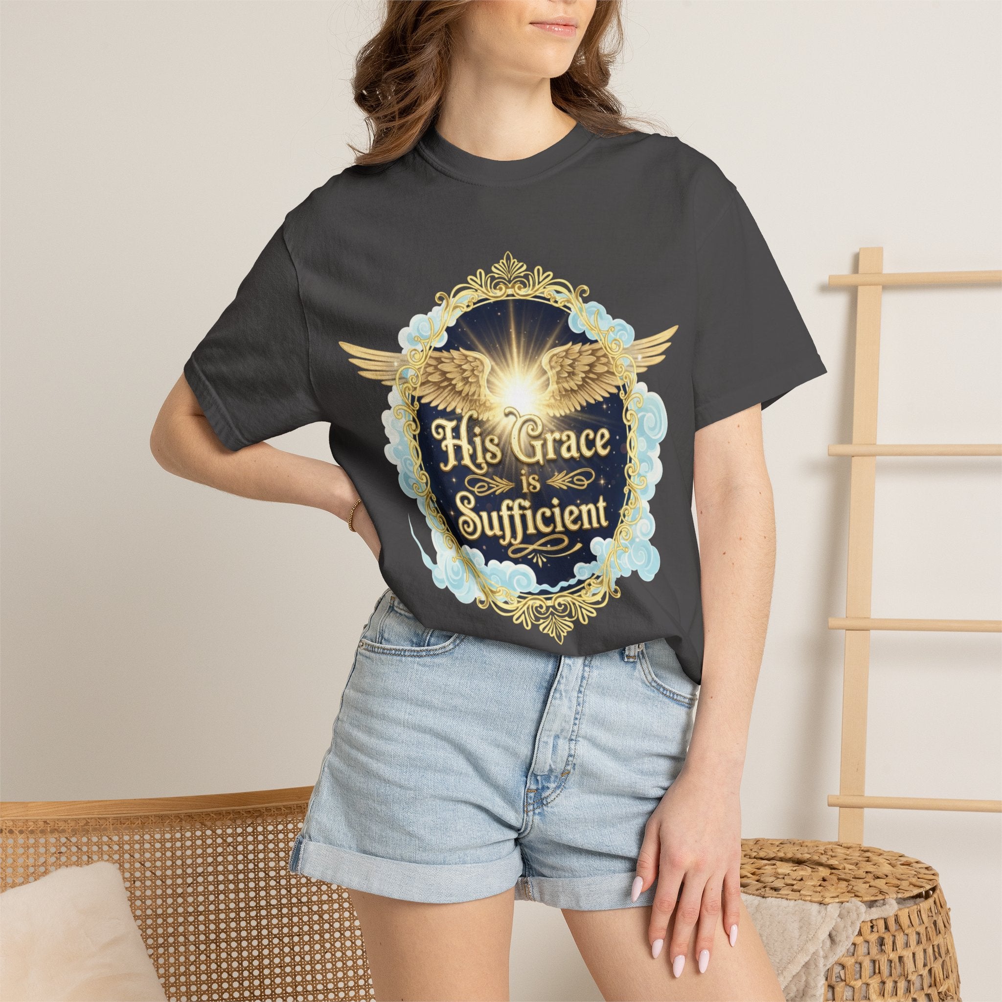 "His Grace is Sufficient" Unisex Garment-Dyed T-shirt