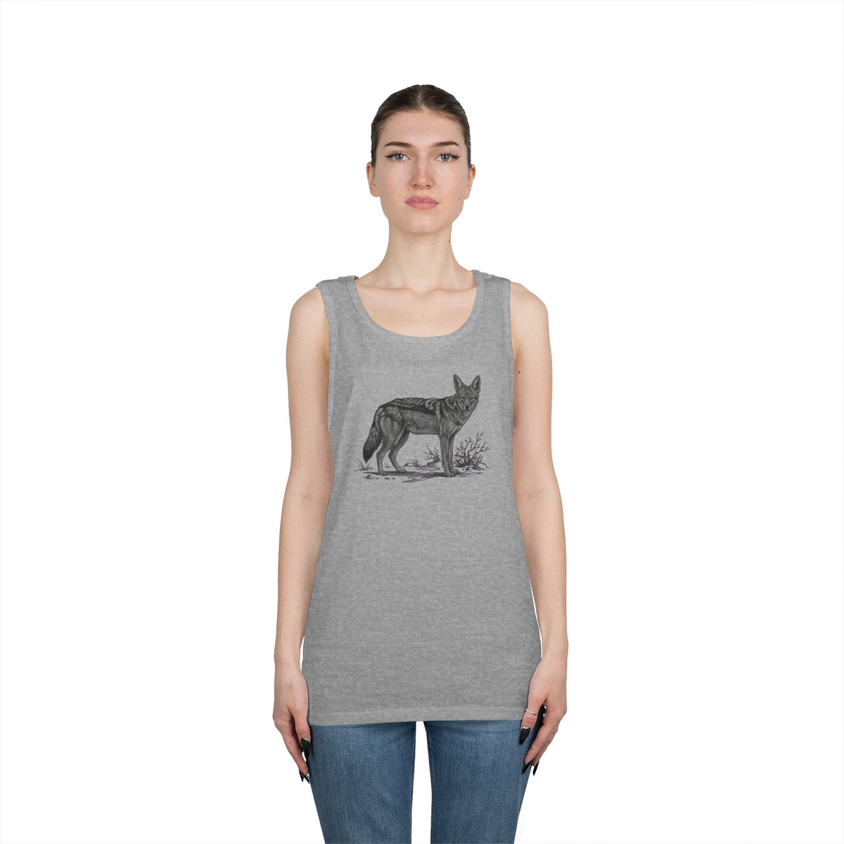 "Pencil Sketch Art Coyote" Tank Top