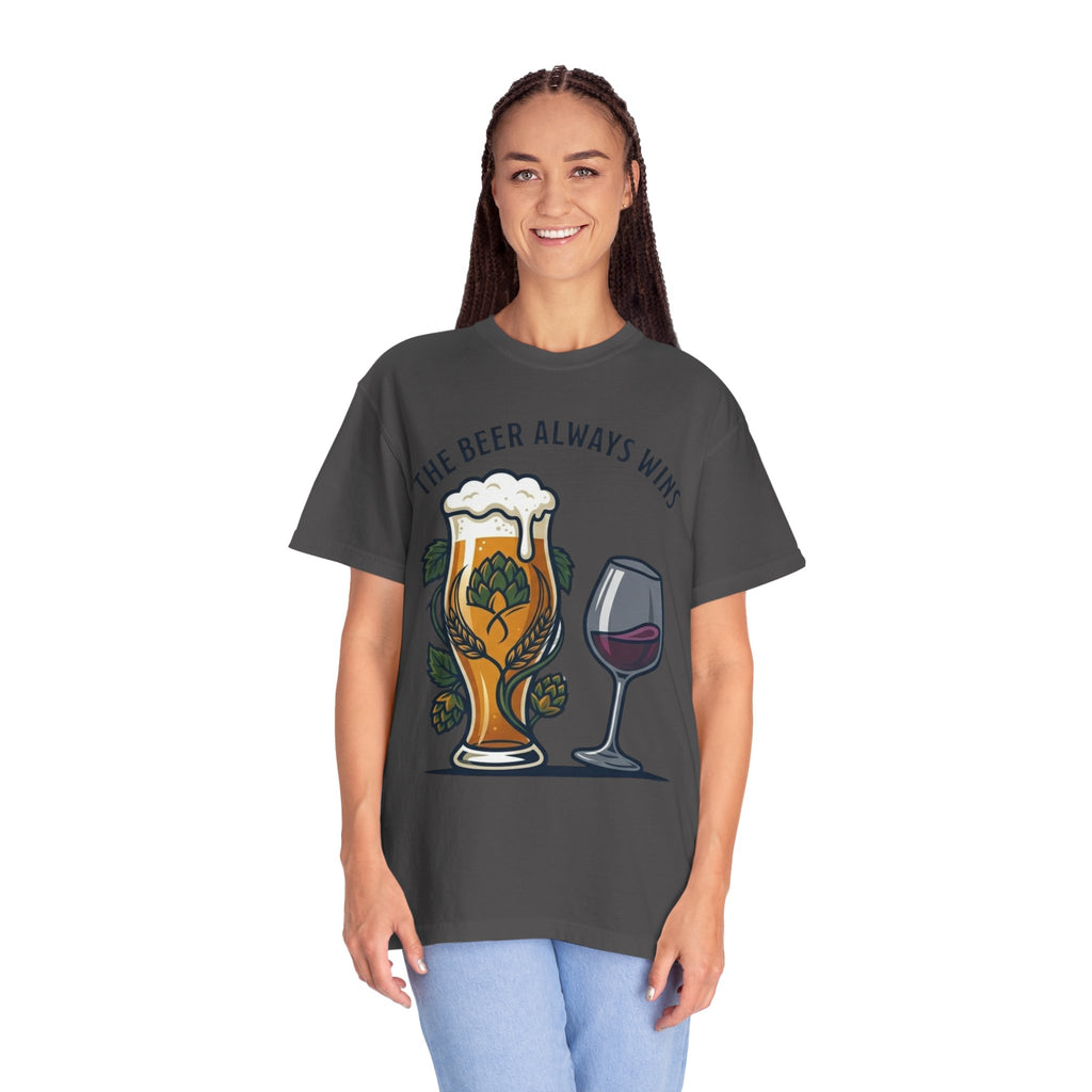 "The Beer Always Wins" Unisex Garment-Dyed Tee