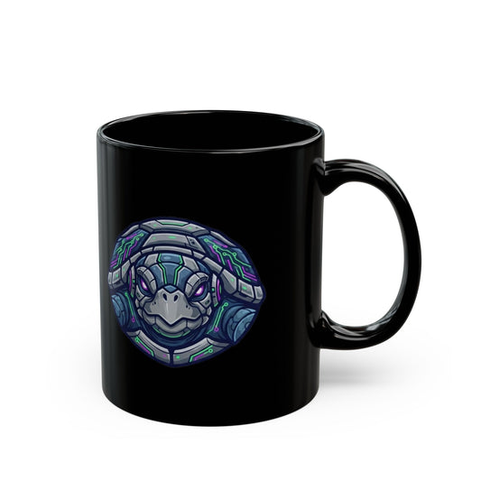 "Cyber Turtle" Black Ceramic Mug — Graphic