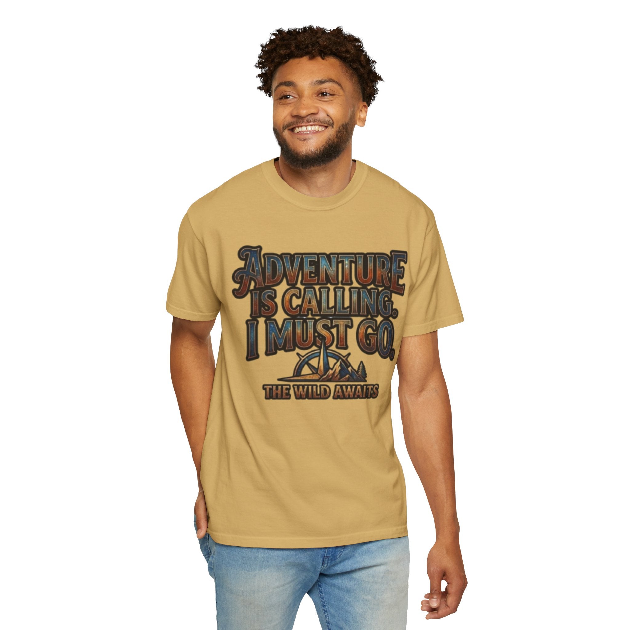 "Adventure is Calling" Unisex Garment-Dyed Tee