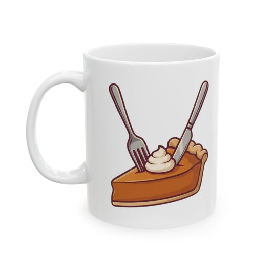 "Life Is Short - Eat" White Ceramic Mug — Graphic