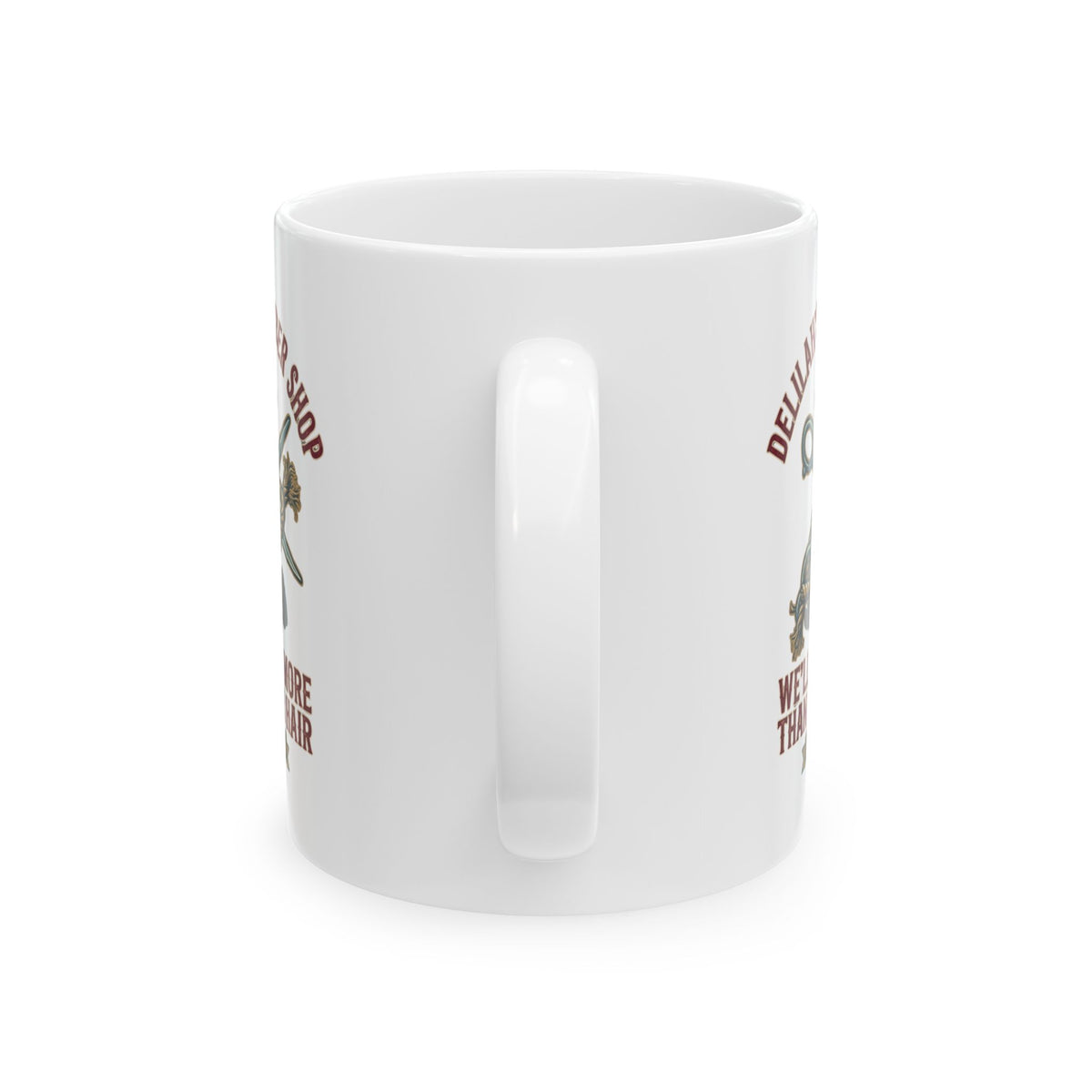"Good Book Series Delilah's Barber Shop" White Ceramic Mug